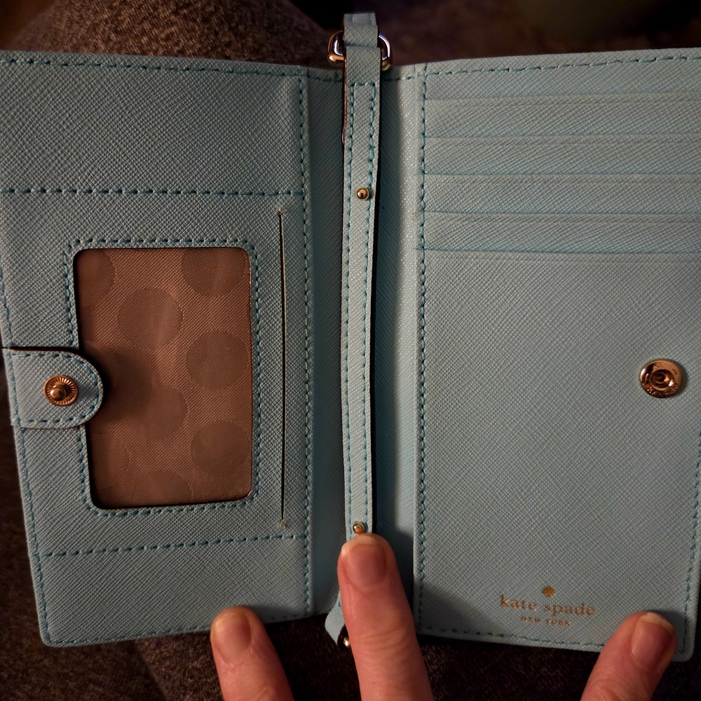 Kate Spade  RARE TIFFANY BLUE  WALLET/PHONE CASE. - Picture 4 of 5